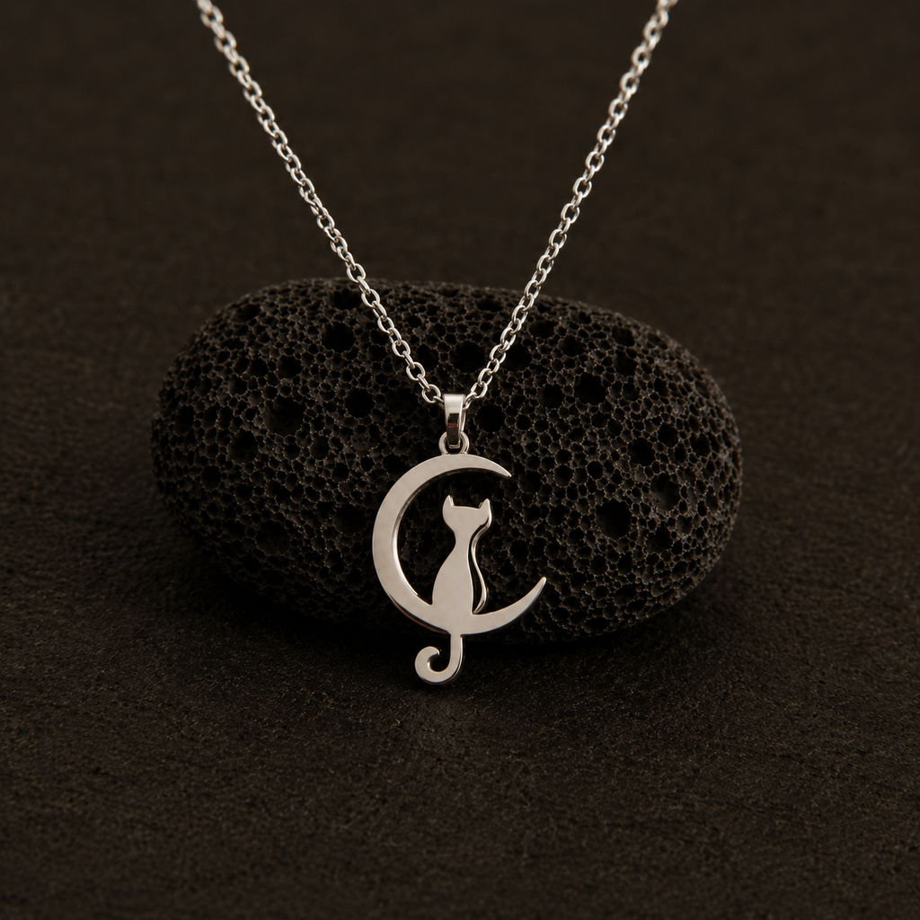 Harmony Cat Necklace with elegant minimalist feline design