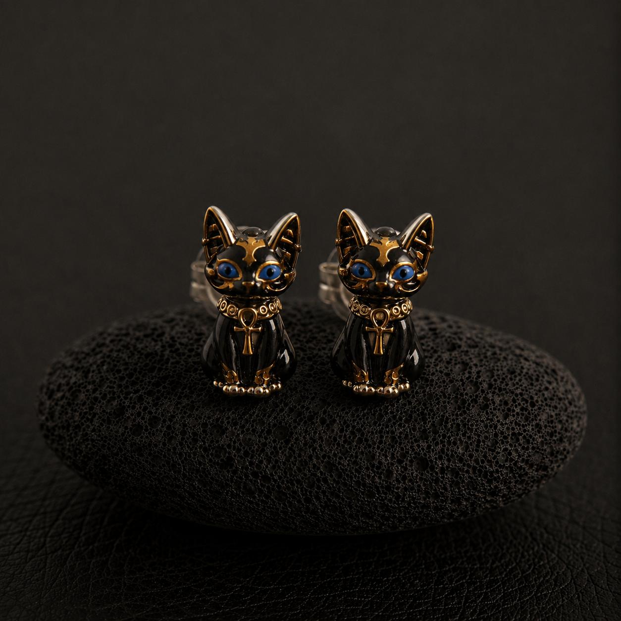 black bastet earrings 