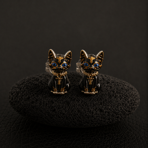 black bastet earrings 