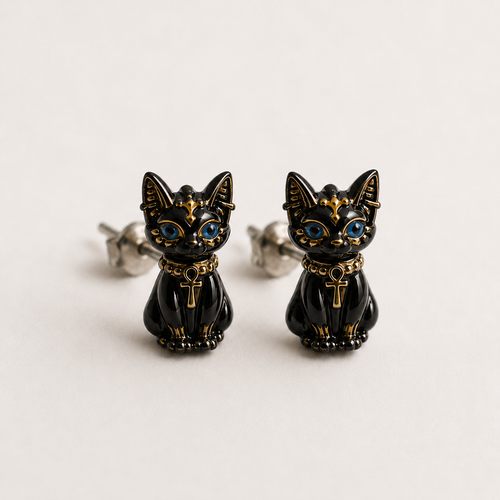 black bastet earrings 