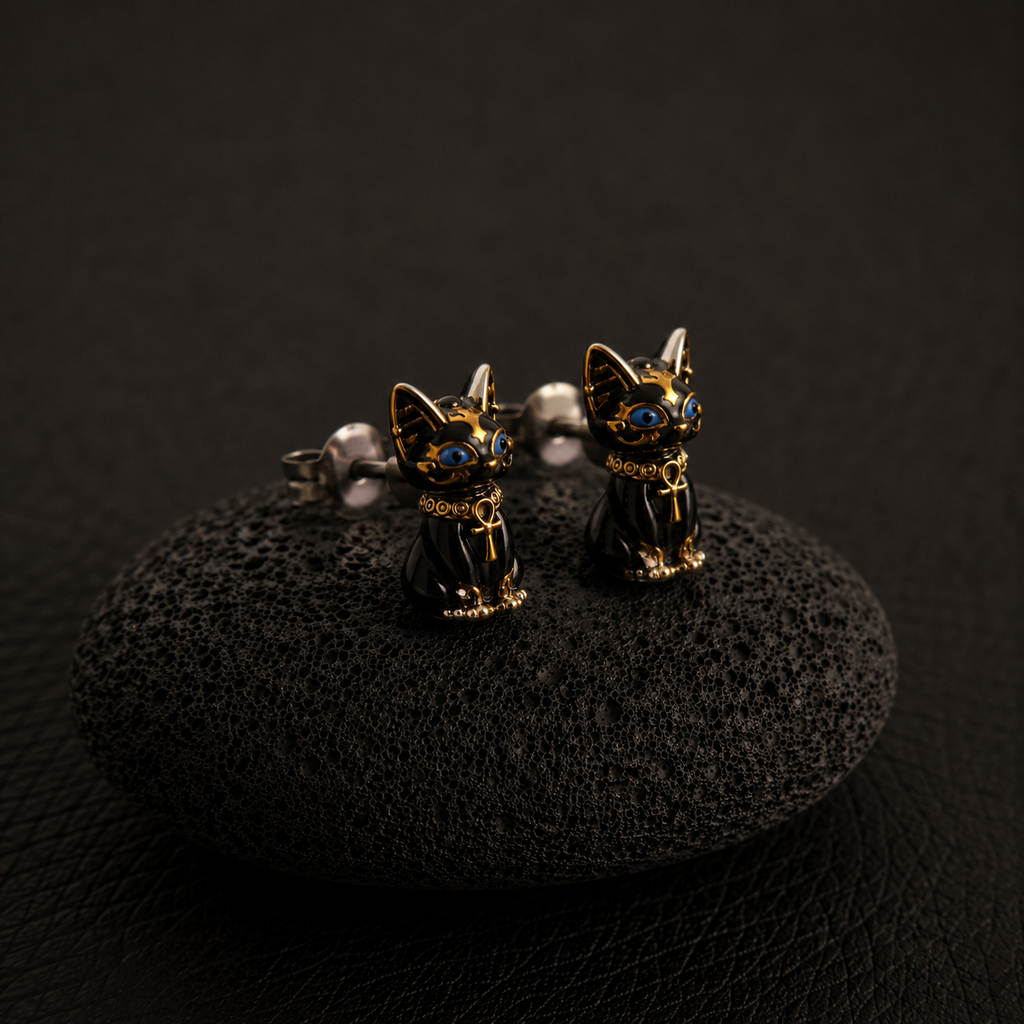 black bastet earrings 