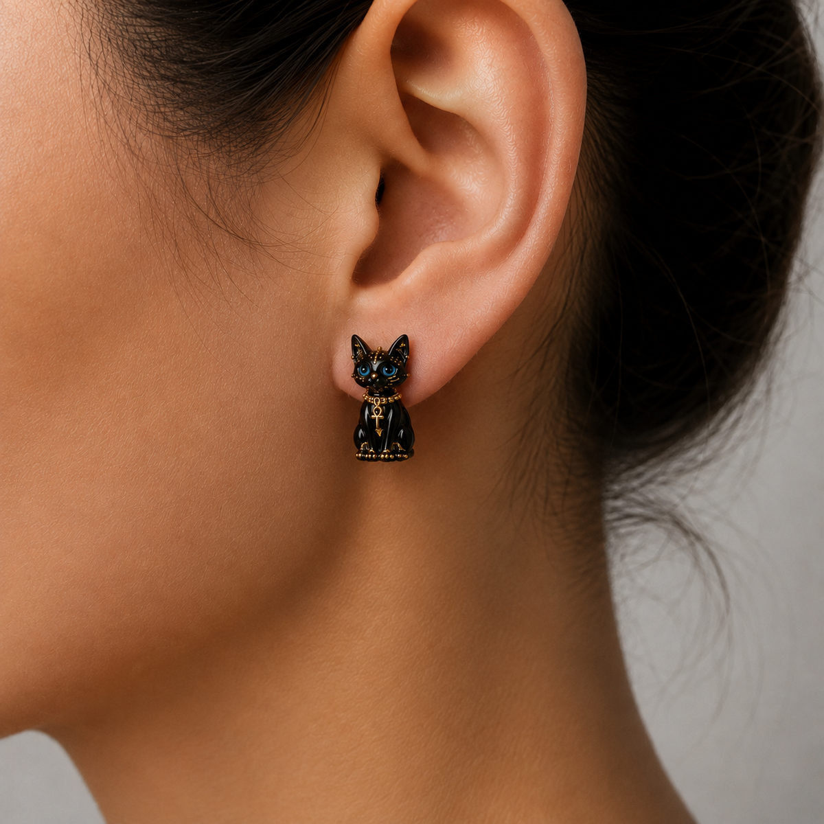 black bastet earrings 