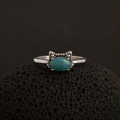 cat shaped ring with malachite natural green stone