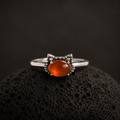 natural gemstone red agate cat ring